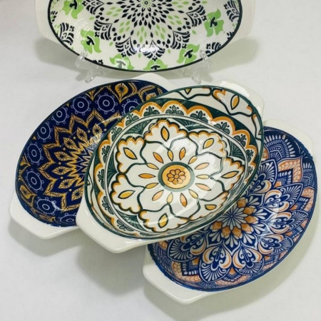 Тарілка глибока з ручками Тригір'я