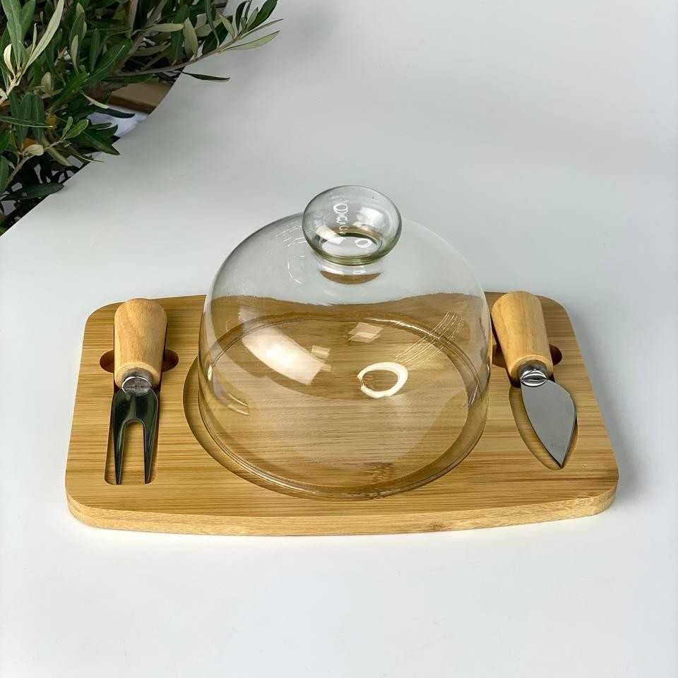 Сырница с ножом и крышкой Circle