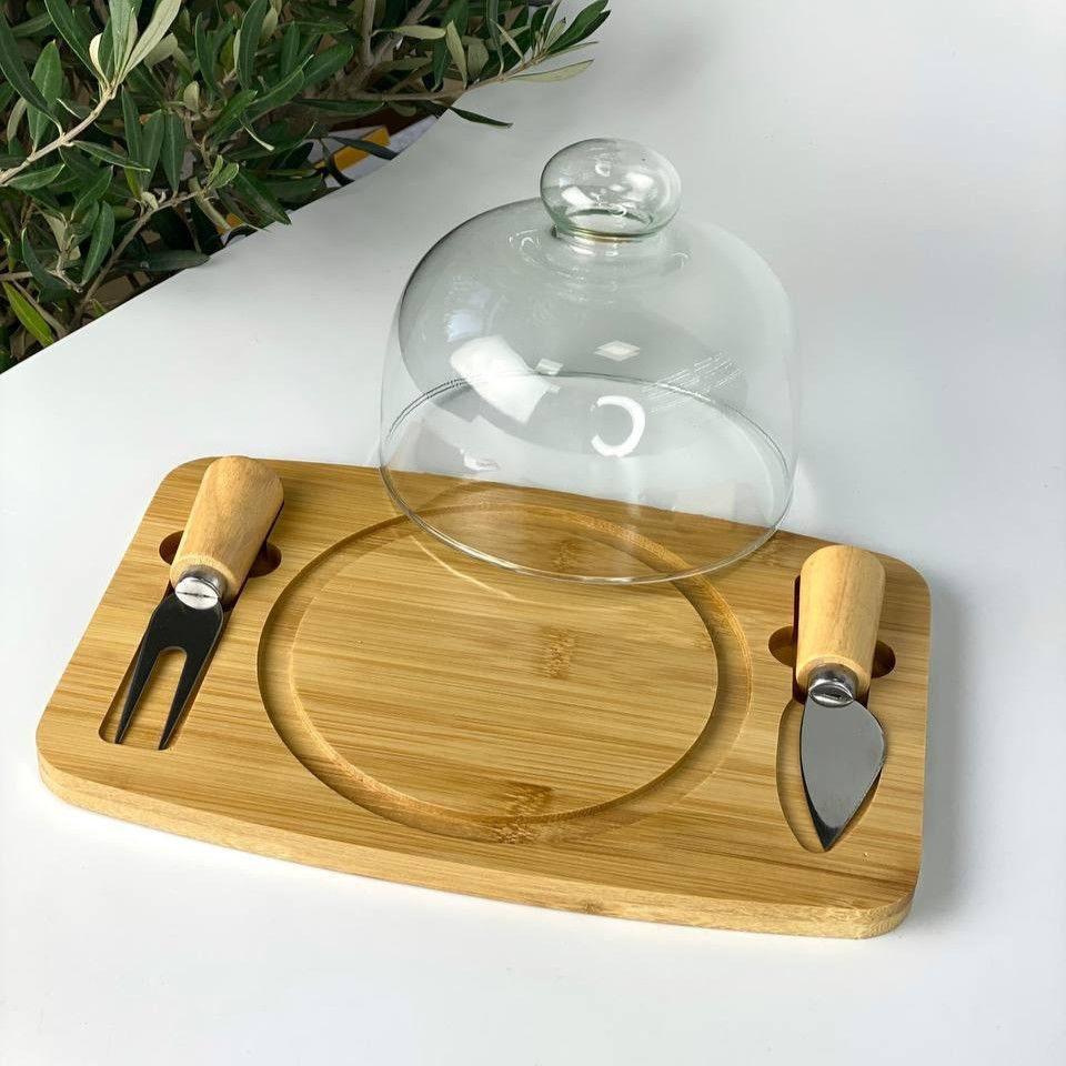 Сырница с ножом и крышкой Circle