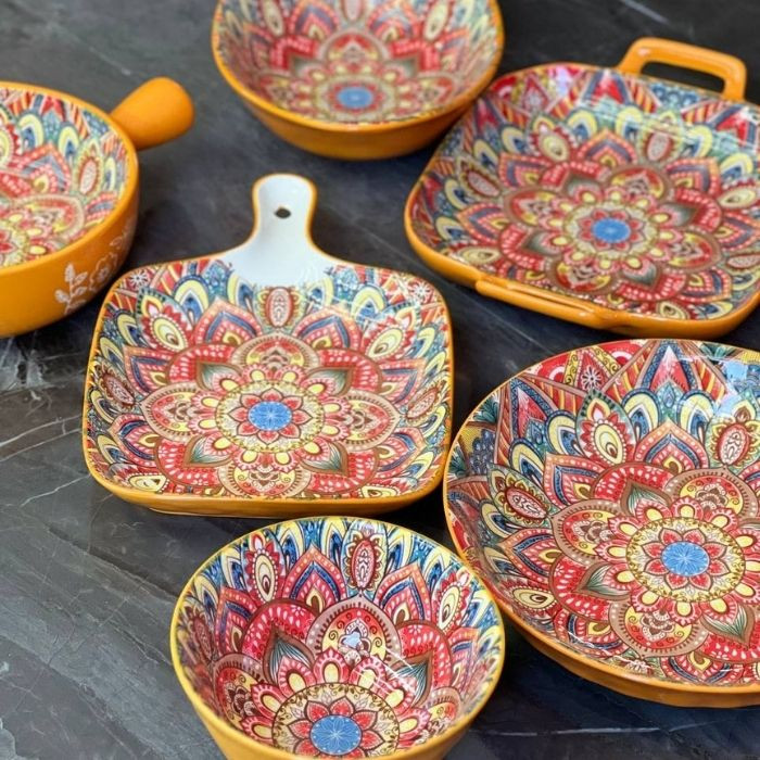 Тарелка глубокая Painted yellow