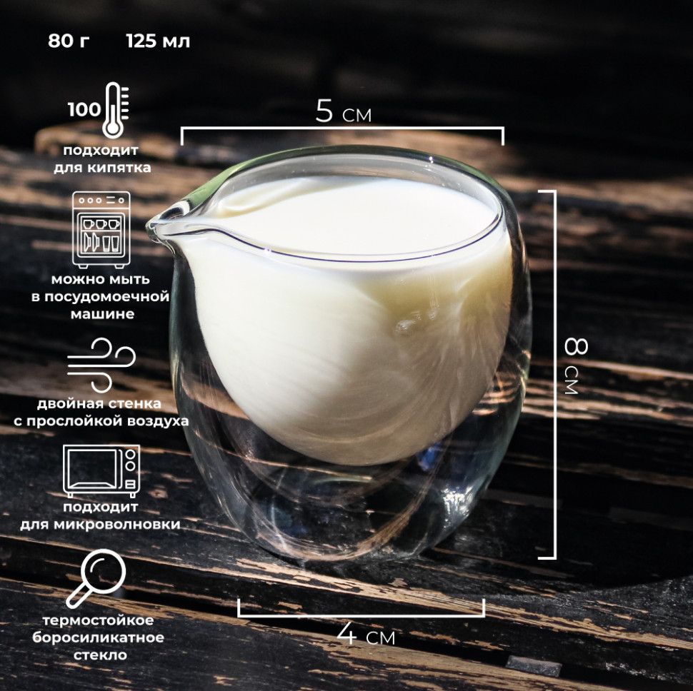Молочник с двойной стенкой Double-milk (125 мл)