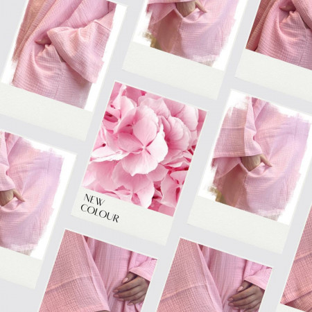 Кімоно Pretty з мусліну  рожева гортензія