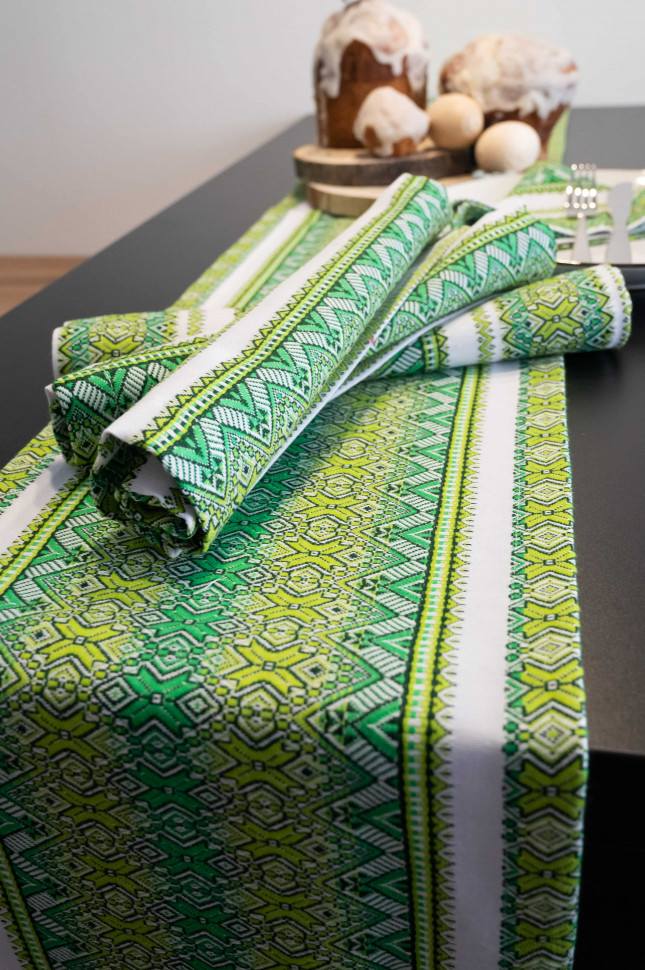 Вишита доріжка-скатертина та серветки Ethnic