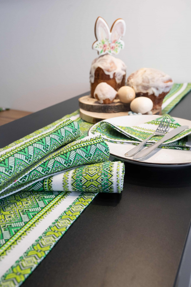 Вишита доріжка-скатертина та серветки Ethnic