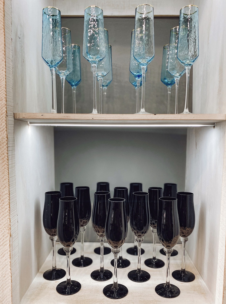 Блакитний келих для шампанського Richard Blue 180 мл