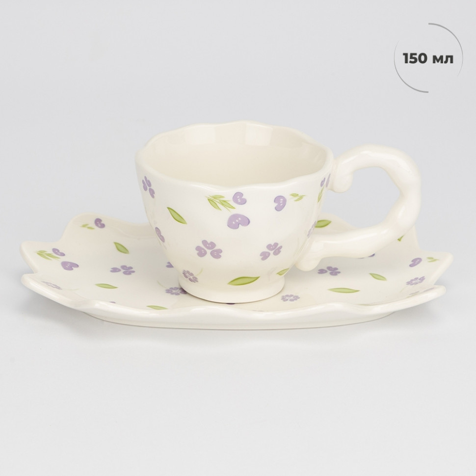 Чашка з блюдцем Violet tenderness 150 мл