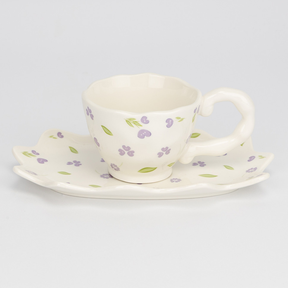 Чашка з блюдцем Violet tenderness 150 мл