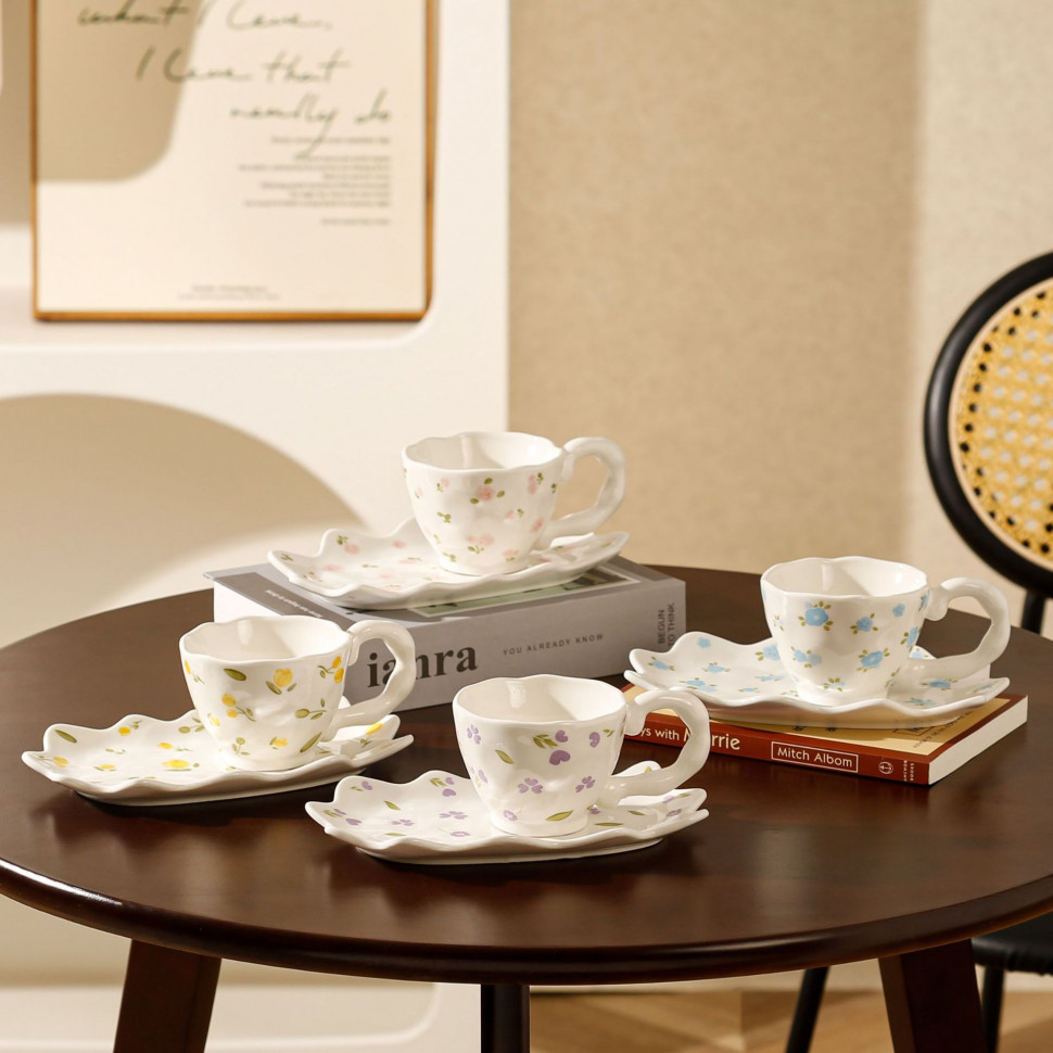 Чашка з блюдцем Violet tenderness 150 мл