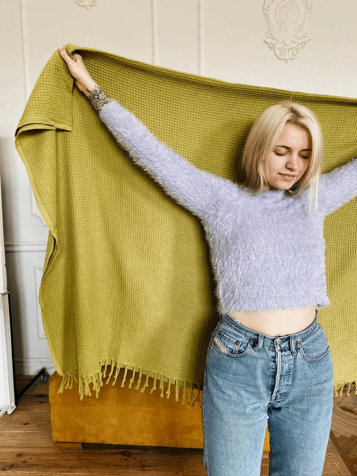 Хлопковое покрывало Waffle