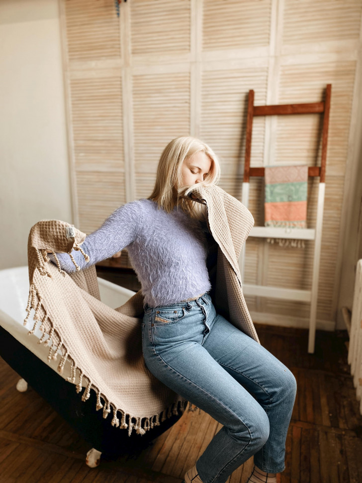 Хлопковое покрывало Waffle