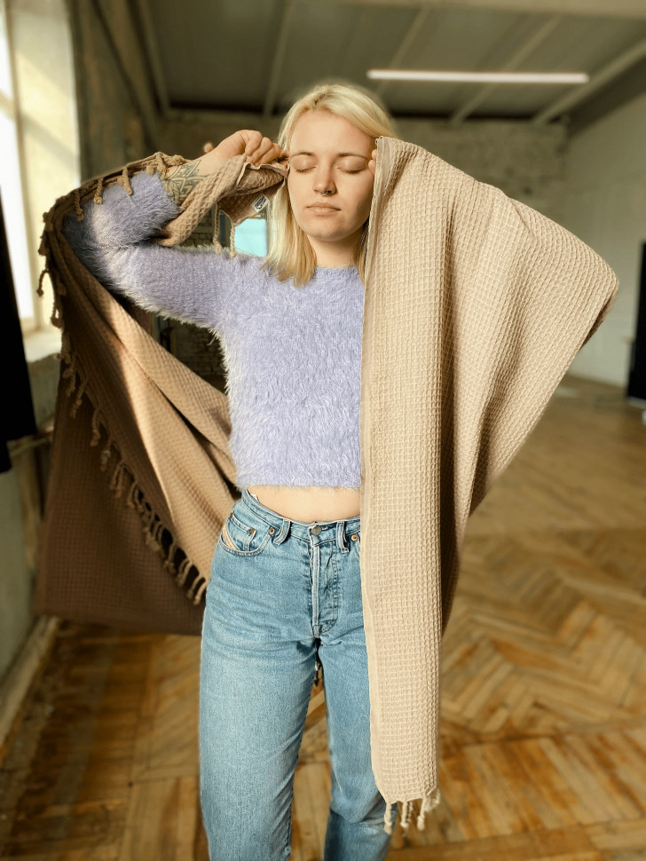 Хлопковое покрывало Waffle