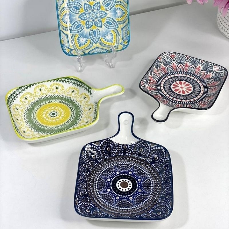 Тарілка глибока з ручкою Тригір'я 450 мл