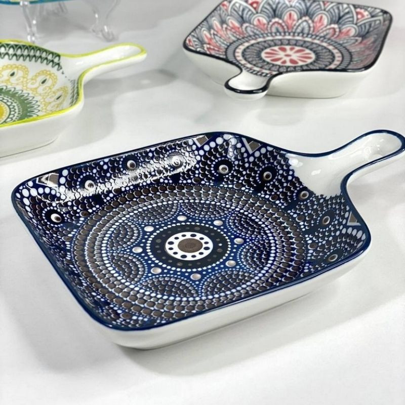 Тарілка глибока з ручкою Тригір'я 450 мл