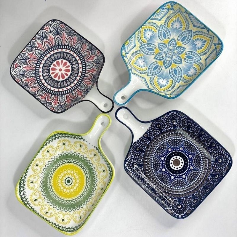 Тарілка глибока з ручкою Тригір'я 450 мл