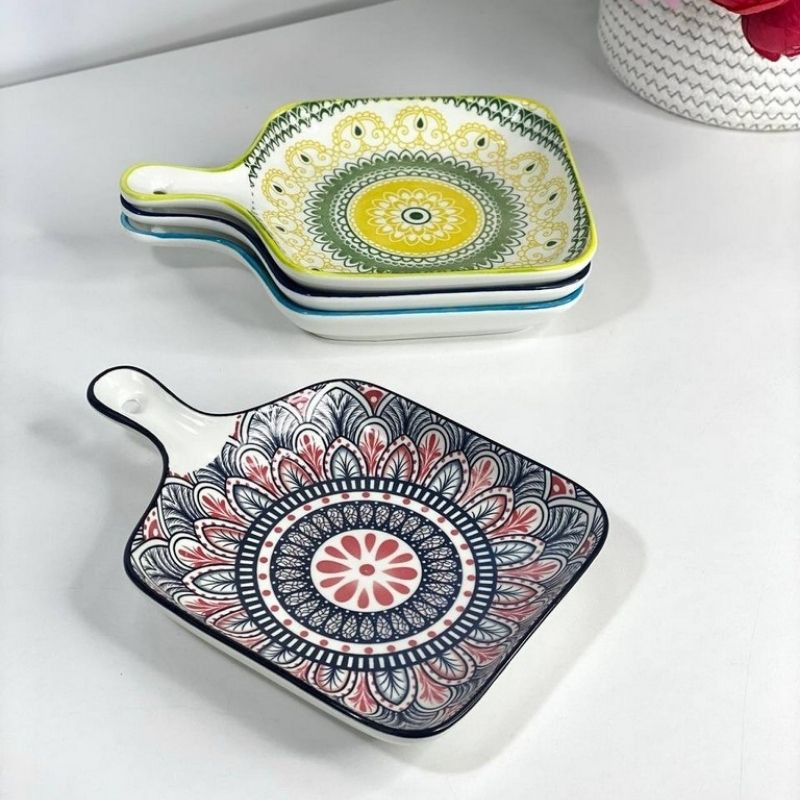 Тарілка глибока з ручкою Тригір'я 450 мл