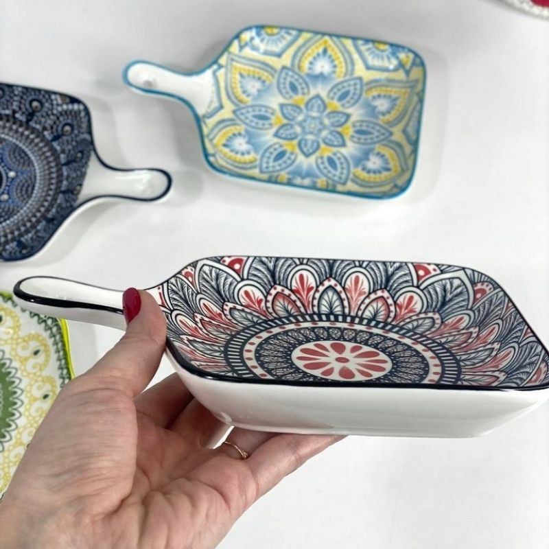 Тарілка глибока з ручкою Тригір'я 450 мл