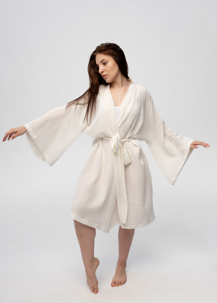 Кимоно Pretty из муслина длинное белое