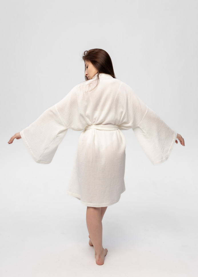 Кимоно Pretty из муслина длинное белое