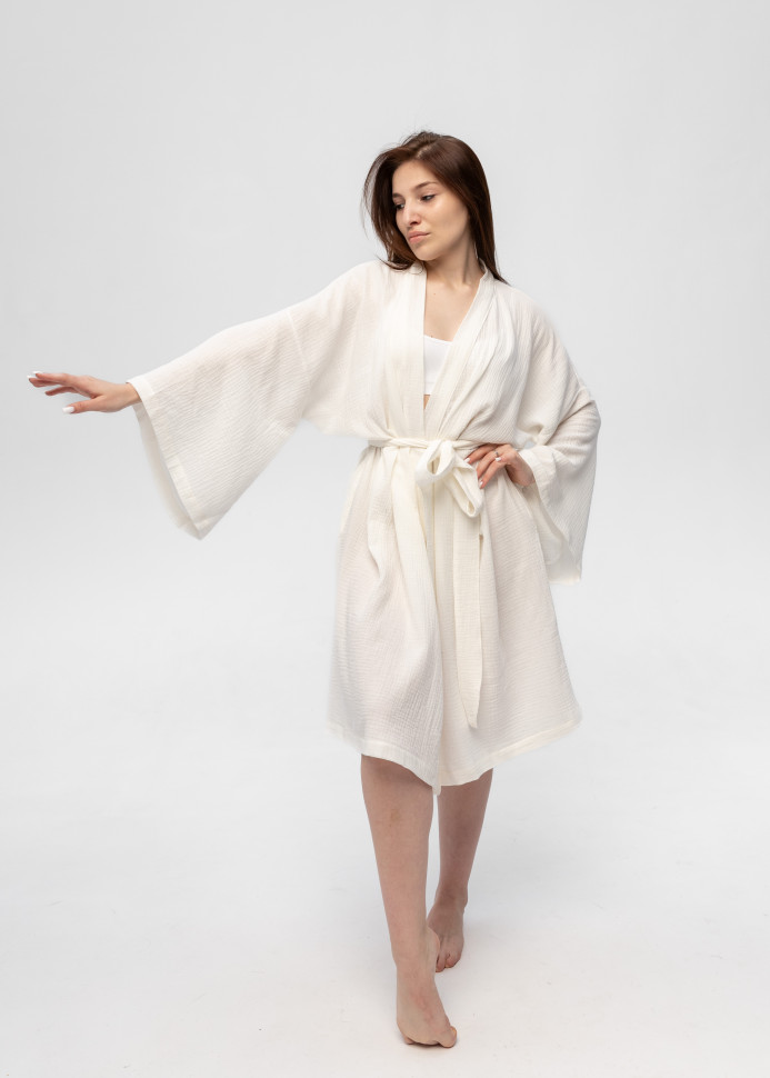 Кимоно Pretty из муслина длинное белое
