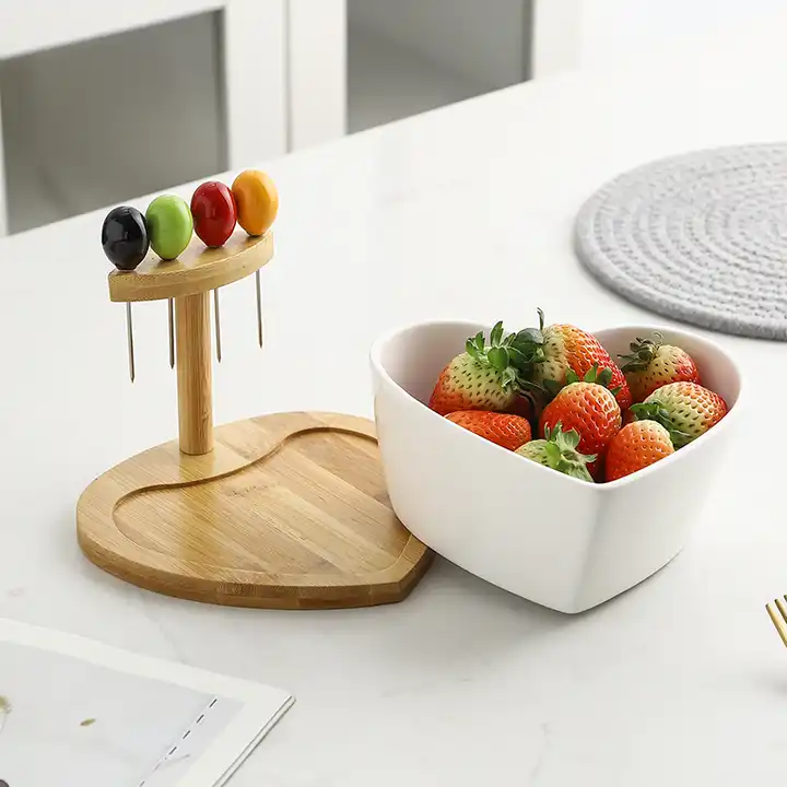 Пиала на бамбуковой подставке Heart