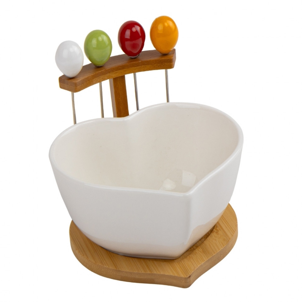 Пиала на бамбуковой подставке Heart