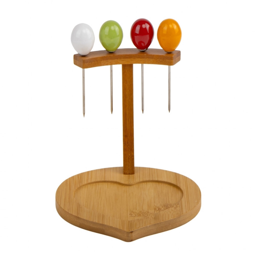 Пиала на бамбуковой подставке Heart