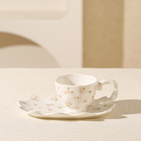 Чашка с блюдцем Pink buds 150 мл