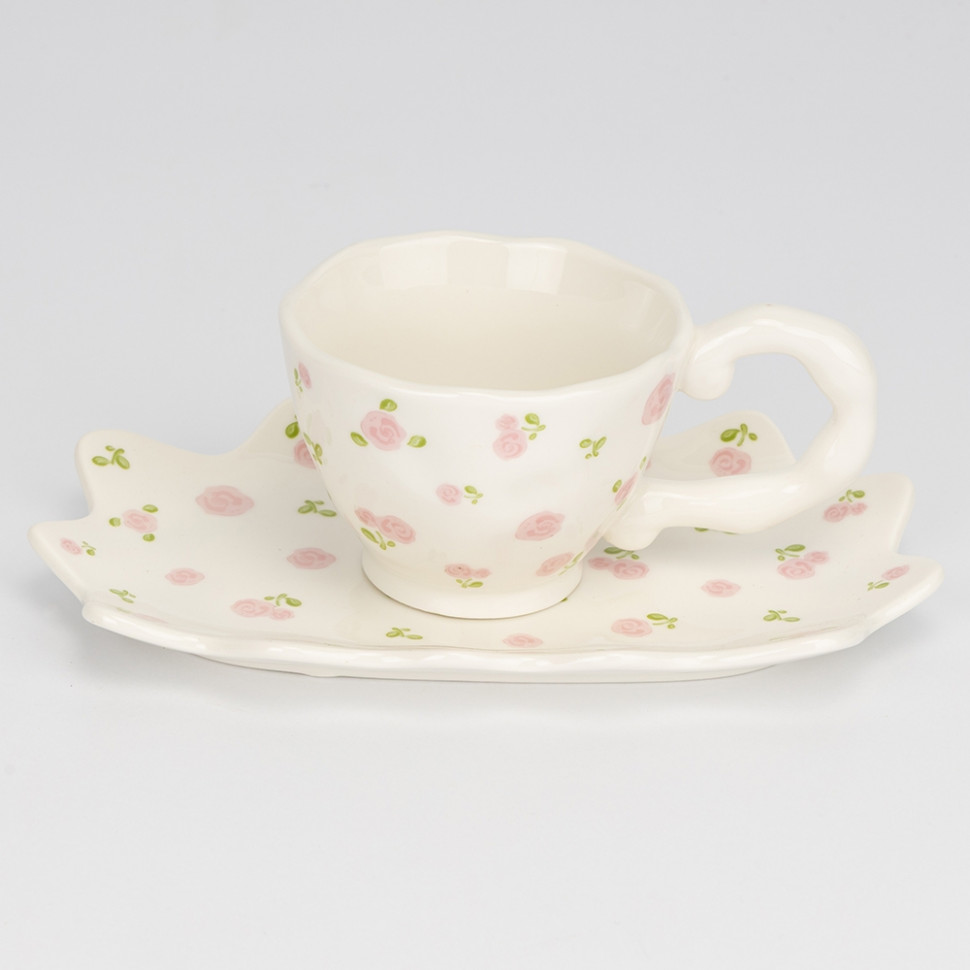 Чашка з блюдцем Pink buds 150 мл