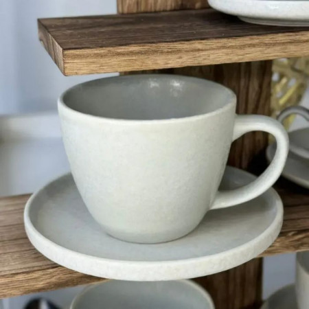 Набор 6 чашек + 6 блюдец Creamy Dot 420 мл