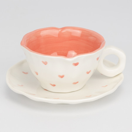 Чашка с блюдцем Tender hearts 200 мл
