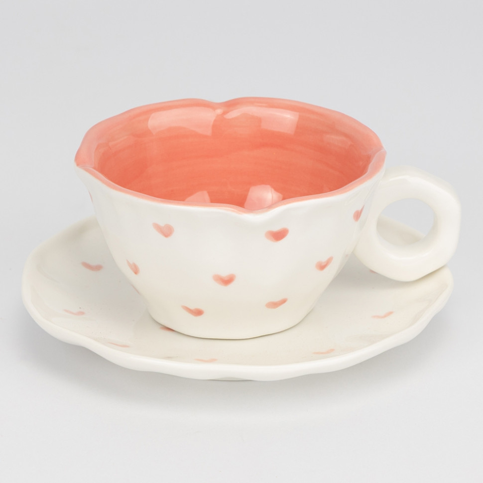 Чашка з блюдцем Tender hearts 200 мл