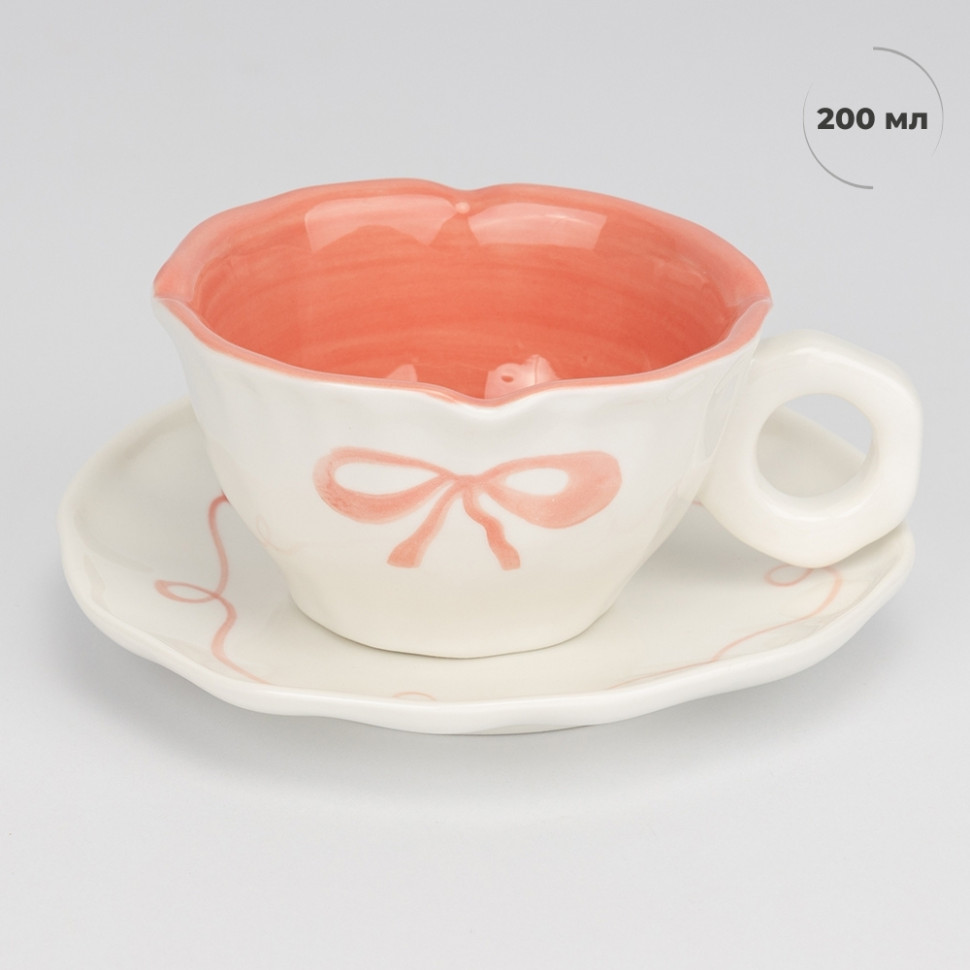 Чашка с блюдцем Tender bow 200 мл