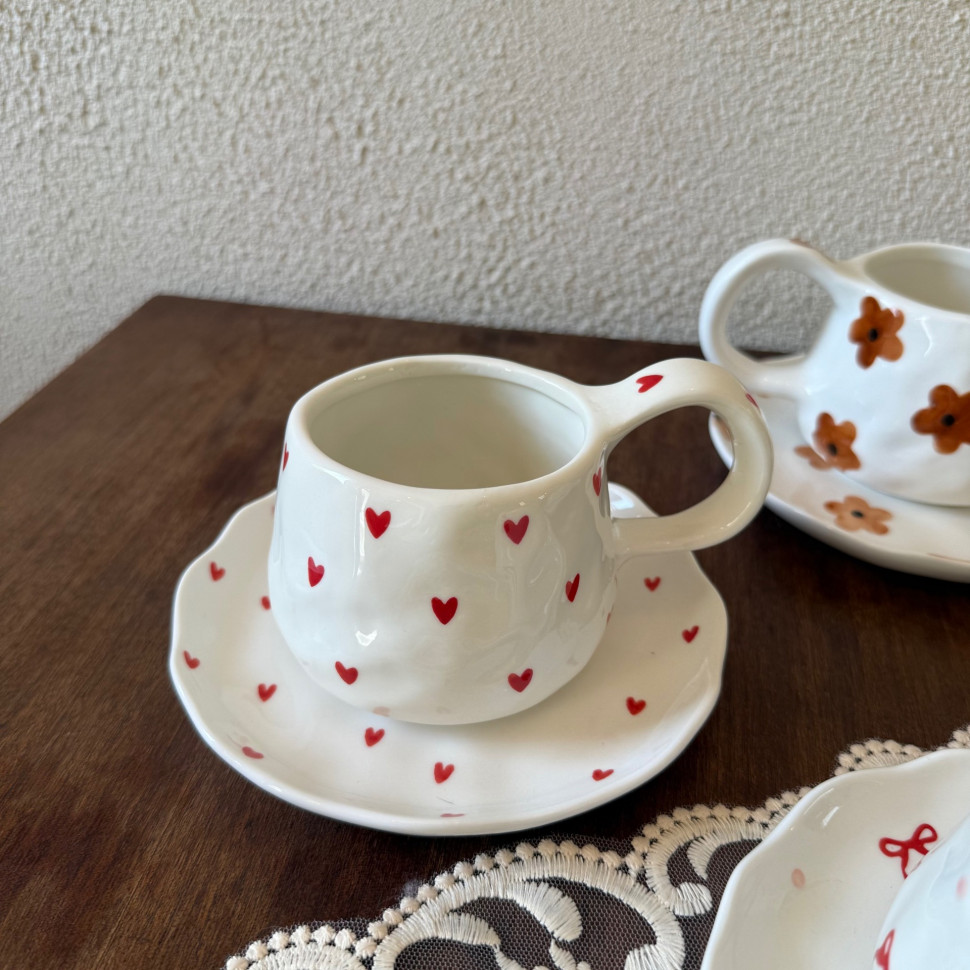 Чашка с блюдцем Heart 300 мл