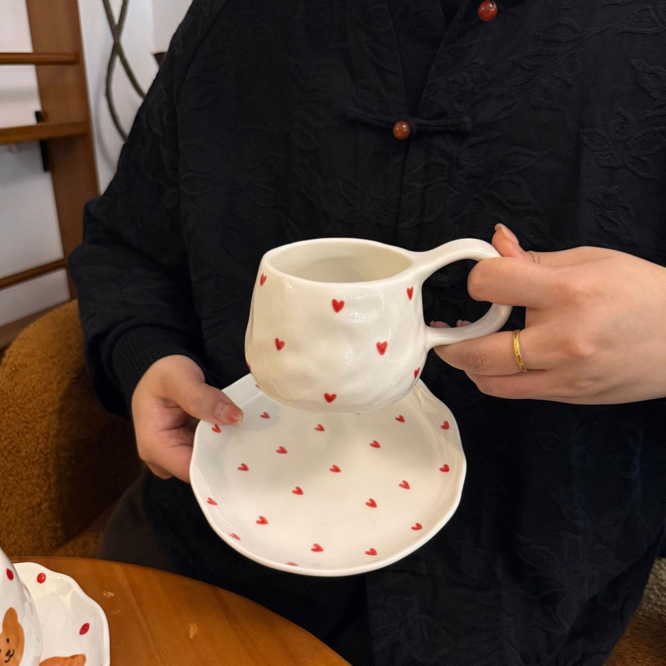 Чашка с блюдцем Heart 300 мл