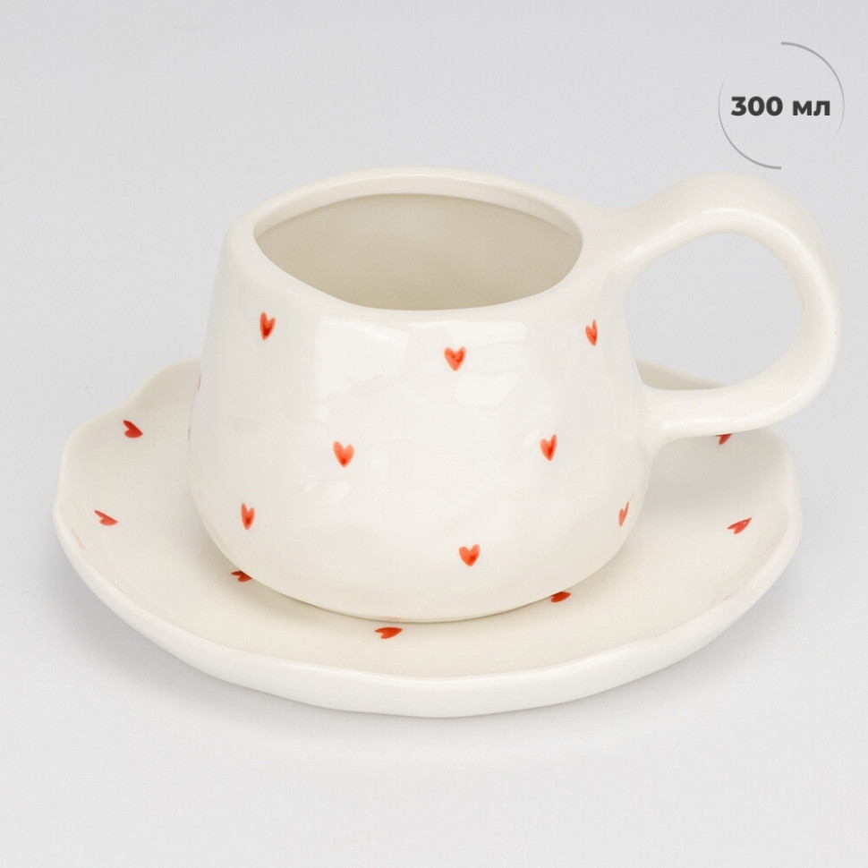 Чашка с блюдцем Heart 300 мл