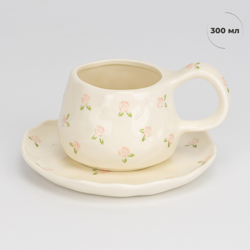 Чашка с блюдцем Delicate flower 300 мл 