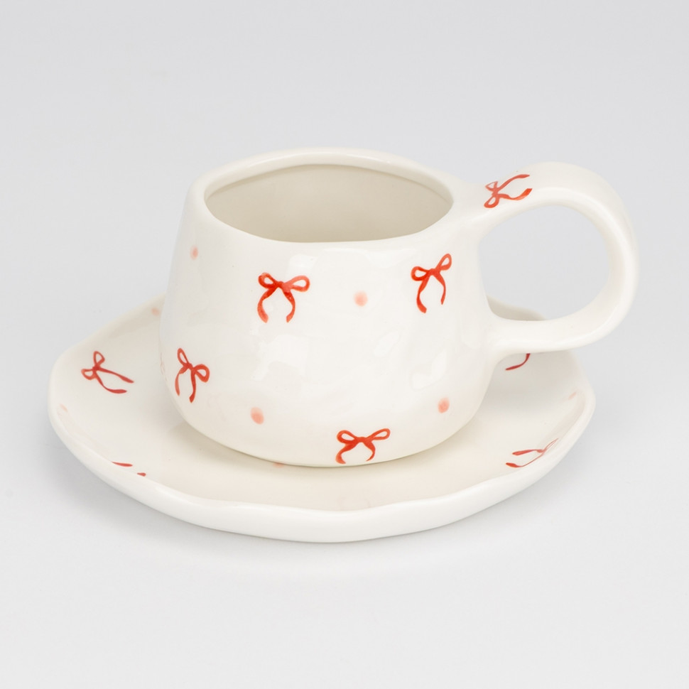 Чашка с блюдцем Festive bows 300 мл