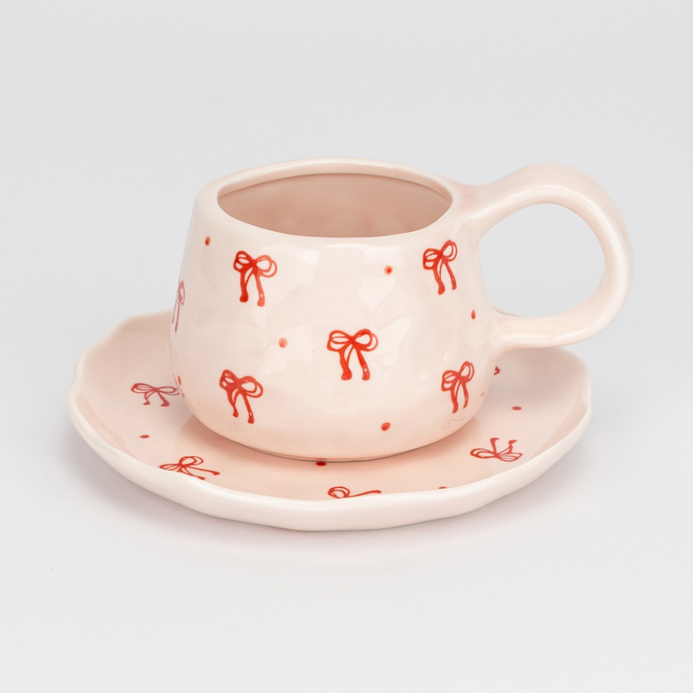 Чашка с блюдцем Festive bows 300 мл