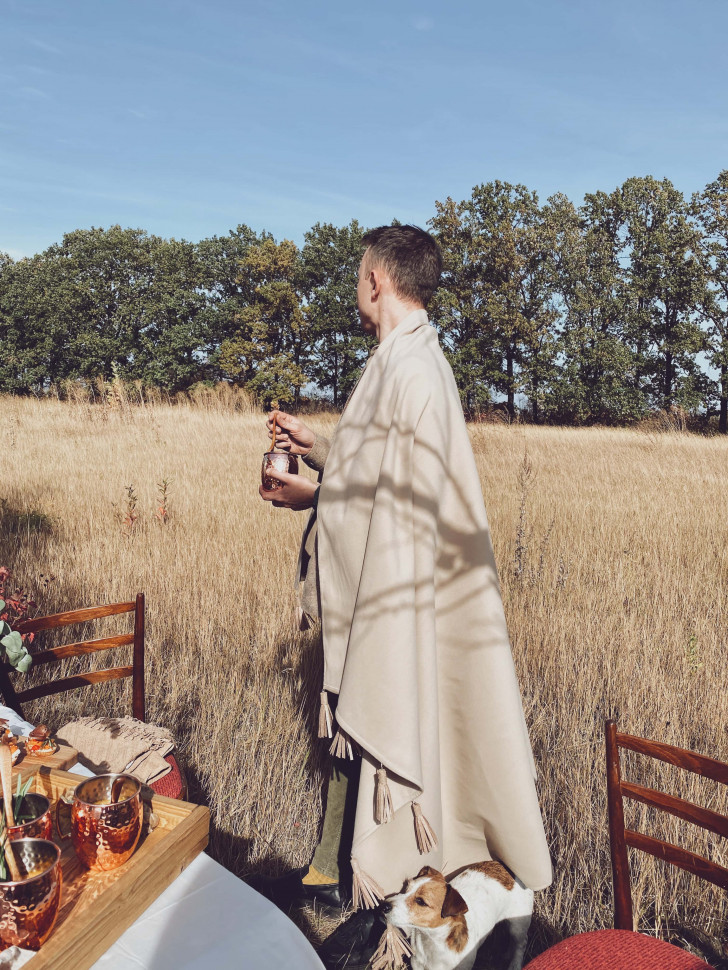 Кашемировый плед Cream