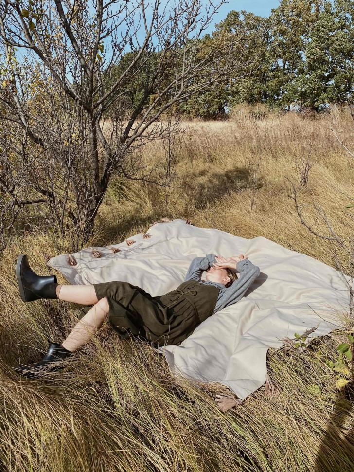 Кашемировый плед Cream