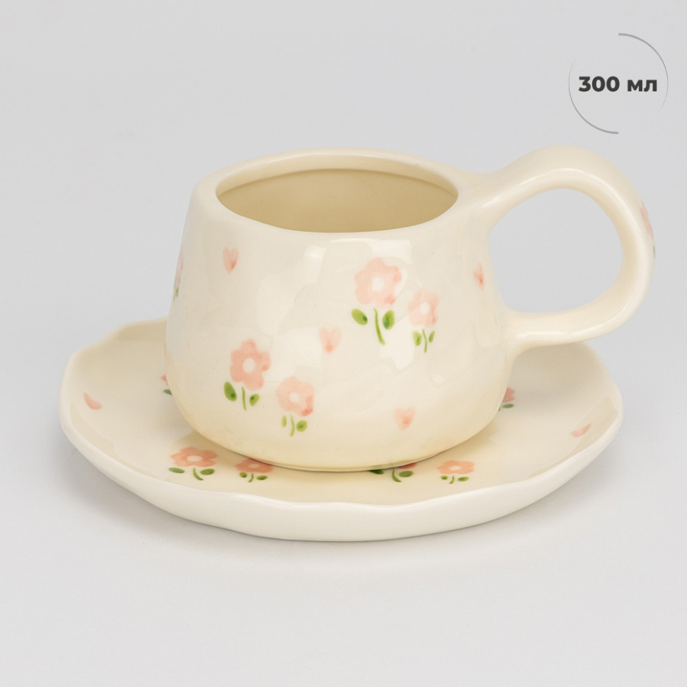 Чашка з блюдцем Delicate petals 300 мл