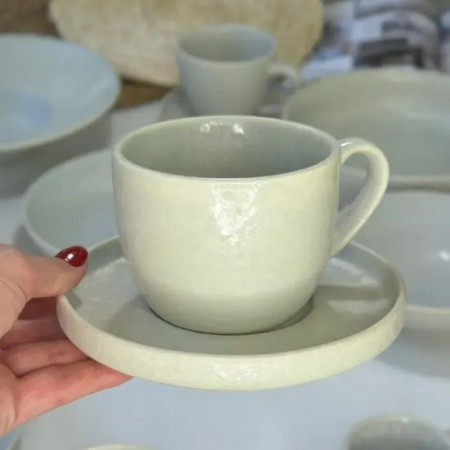 Набор 4 чашки + 4 блюдца Creamy Dot 300 мл