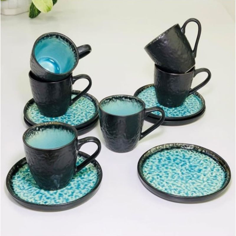 Набор 6 чашек + 6 блюдечек Blue Lake 200 мл