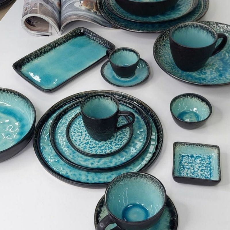 Набор 6 чашек + 6 блюдечек Blue Lake 200 мл