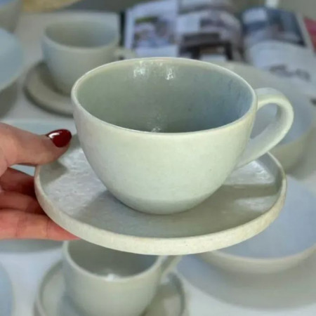 Набор 4 чашки + 4 блюдца Creamy Dot 250 мл 