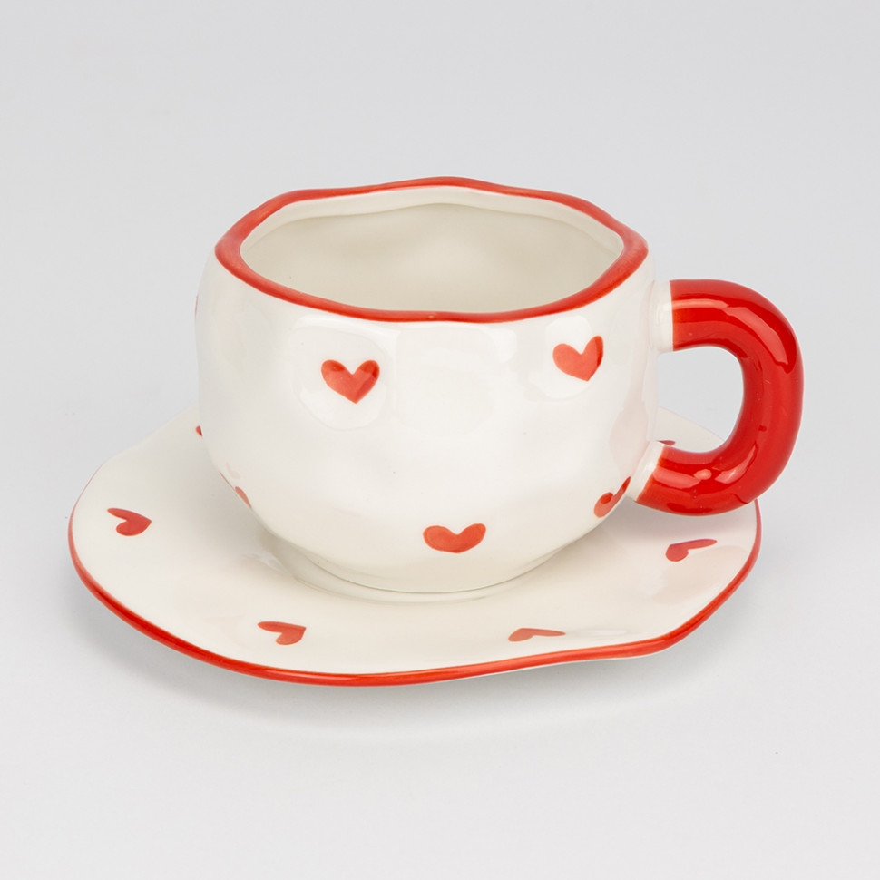 Чашка з блюдцем Heart to heart 350 мл