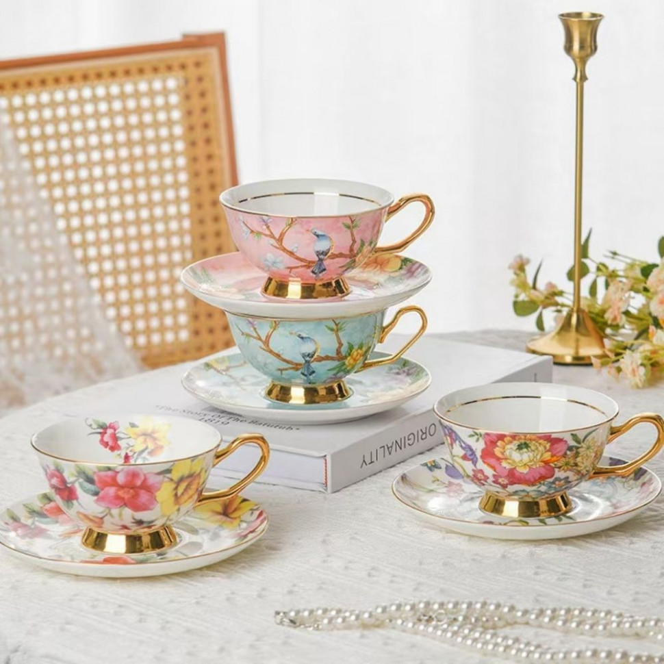 Чашка с блюдцем Spring Birds