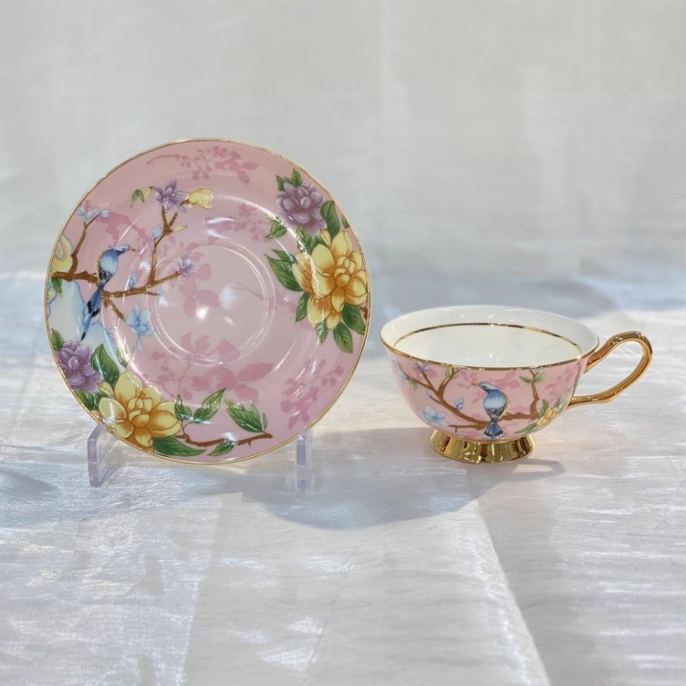 Чашка с блюдцем Spring Birds