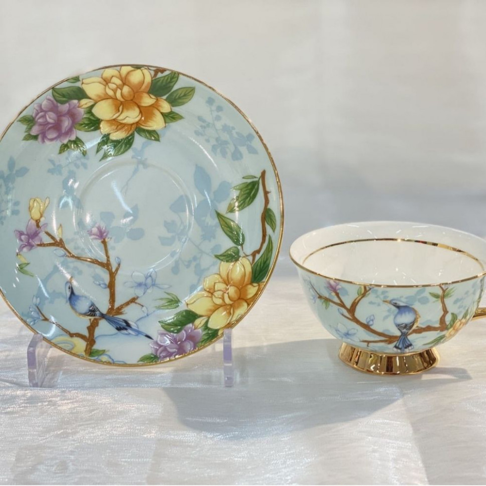 Чашка с блюдцем Spring Birds