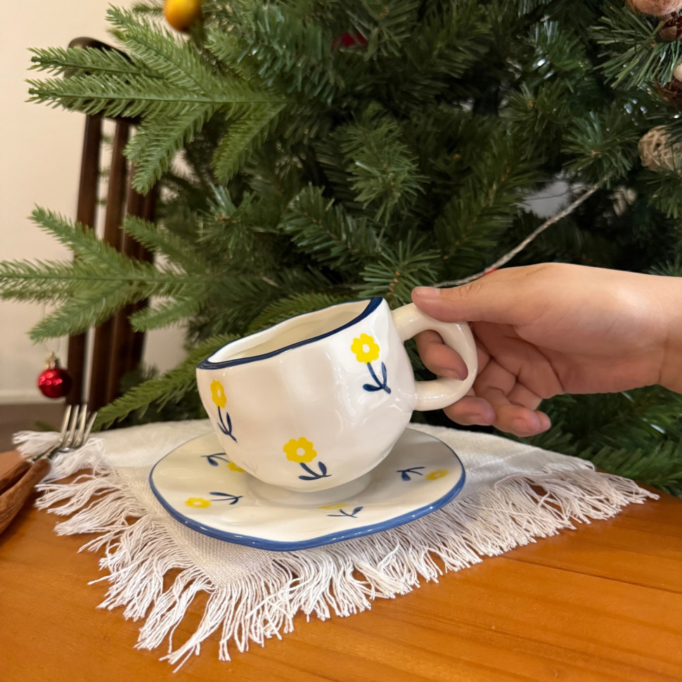 Чашка з блюдцем Sunny chamomile 350 мл